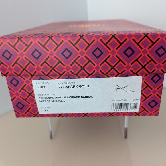 TORY BURCH * $328 MANY SIZES * Penelope Slingback Sandal Gold Strappy Prom - Picture 10 of 16